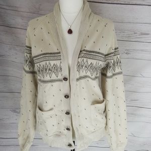 Alternative cream and brown medium cardigan